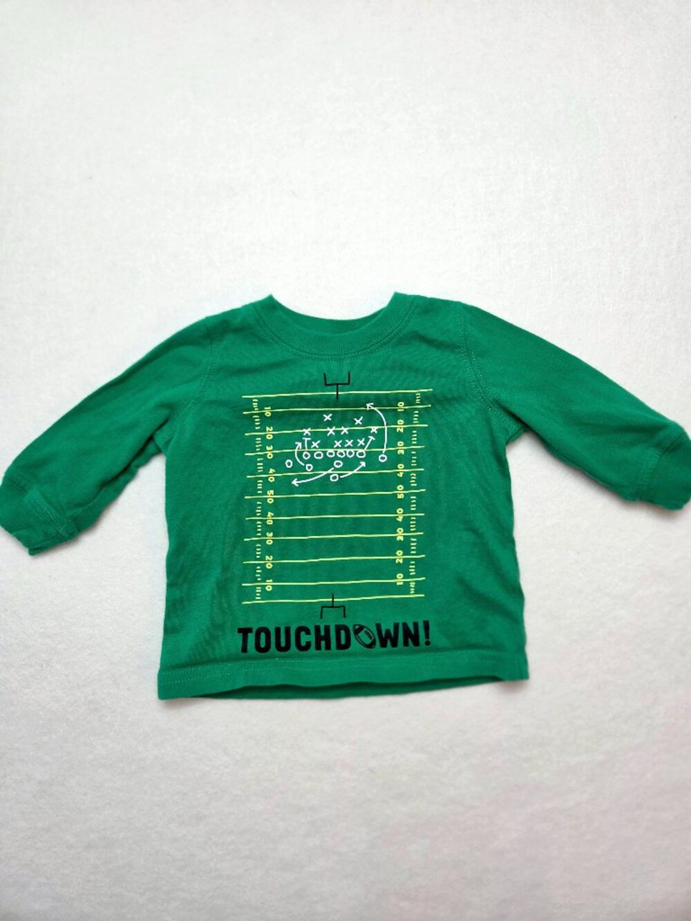 Carter's Touchdown Football Graphic Long Sleeve T-Shirt Green Size Boys 3 Months